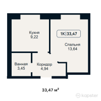 ЖК Central Avenue — 1-ком 33,5 м² (от 16 400 300 тг)