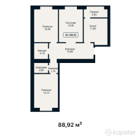 ЖК Central Avenue — 3-ком 88,9 м² (от 43 570 800 тг)