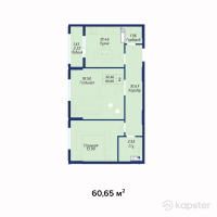 ЖК AYANA PLAZA — 2-ком 60,7 м² (от 20 014 500 тг)