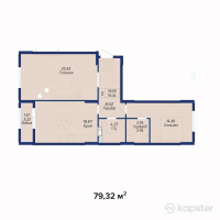ЖК AYANA PLAZA — 2-ком 79,3 м² (от 26 175 600 тг)