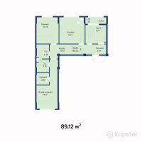 ЖК AYANA PLAZA — 3-ком 89,1 м² (от 29 409 600 тг)