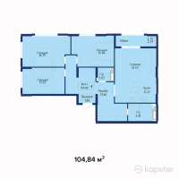 ЖК AYANA PLAZA — 4-ком 104,8 м² (от 34 597 200 тг)