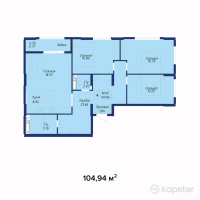 ЖК AYANA PLAZA — 4-ком 104,9 м² (от 34 630 200 тг)