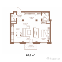 ЖК Koktobe City — 2-ком 67,8 м² (от 84 750 000 тг)