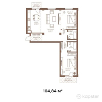 ЖК Koktobe City — 3-ком 104,8 м² (от 131 050 000 тг)