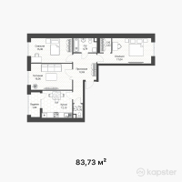 ЖК Green Town — 3-ком 83,7 м² (от 40 609 050 тг)