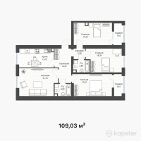 ЖК Green Town — 4-ком 109 м² (от 52 879 550 тг)