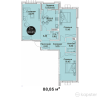 ЖК Jambyl — 3-ком 88,9 м² (от 32 074 850 тг)