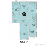 ЖК Jambyl — 4-ком 120,2 м² (от 43 392 200 тг)