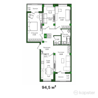 ЖК Salt — 4-ком 94,5 м² (от 35 910 000 тг)