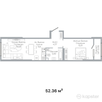 ЖК Duman — 2-ком 52,4 м² (от 33 772 200 тг)