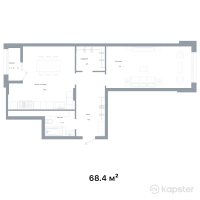 ЖК Salzburg — 1-ком 68,4 м² (от 52 394 400 тг)