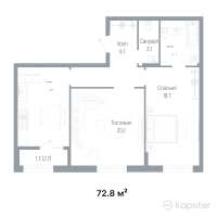 ЖК Salzburg — 2-ком 72,8 м² (от 58 676 800 тг)