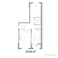 ЖК NOHO — 2-ком 83,9 м² (от 52 462 500 тг)