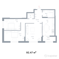 ЖК NOHO — 3-ком 92,5 м² (от 57 331 400 тг)
