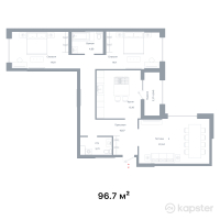 ЖК NOHO — 3-ком 96,1 м² (от 59 563 400 тг)
