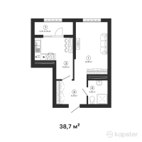 ЖК Irgeli — 1-ком 38,7 м² (от 13 545 000 тг)