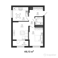 ЖК Irgeli — 2-ком 49,1 м² (от 17 195 500 тг)