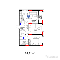 ЖК MoD. Comfort — 3-ком 69,3 м² (от 36 531 640 тг)
