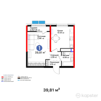 Бигвилль Grand Park — 1-ком 39,8 м² (от 20 024 430 тг)