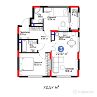 Бигвилль Sapa.4LIFE — 3-ком 72,6 м² (от 31 059 960 тг)