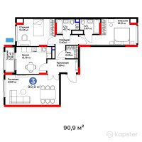 Бигвилль Sapa.4LIFE — 3-ком 90,9 м² (от 38 905 200 тг)