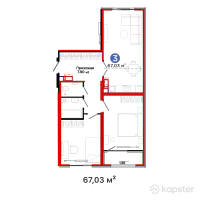 ЖК AruPark — 3-ком 67 м² (от 24 331 890 тг)