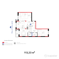 ЖК Hyde Park Shymkent — 3-ком 113,2 м² (от 95 662 450 тг)