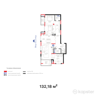 ЖК Hyde Park Shymkent — 4-ком 132,2 м² (от 111 692 100 тг)