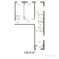 КД Privilegia — 3-ком 120,2 м² (от 216 270 000 тг)