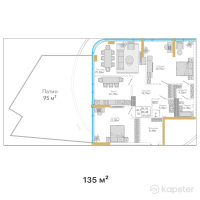 ЖК  Hyde Premium Tower — 3-ком 135 м² (от 96 390 000 тг)