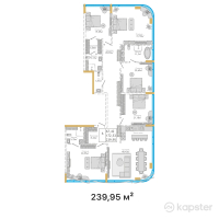 ЖК  Hyde Premium Tower — 5-ком 240 м² (от 171 324 300 тг)