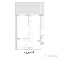 ЖК Janym — 2-ком 46,7 м² (от 20 539 200 тг)
