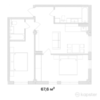 ЖК Janym — 3-ком 67,6 м² (от 29 744 000 тг)