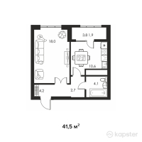 ЖК Everest — 2-ком 41,5 м² (null)