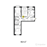 ЖК Turar — 3-ком 82,1 м² (от 28 735 000 тг)