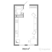 ЖК Ulytau — 1-ком 39,6 м² (от 18 317 534 тг)
