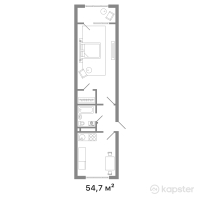 ЖК Ulytau — 1-ком 54,7 м² (от 46 256 455 тг)