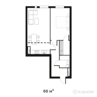ЖК Oslo Residence — 2-ком 66 м² (от 49 500 000 тг)