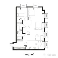 ЖК Oslo Residence — 4-ком 110,2 м² (от 82 650 000 тг)