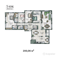 ЖК Triumph Exclusive — 5-ком 200,1 м² (от 154 446 320 тг)