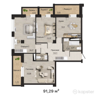 КД Lancashire — 3-ком 91,3 м² (null)