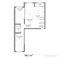 ЖК RIVIERA Plus — 3-ком 98,1 м² (от 68 179 500 тг)