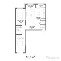 ЖК RIVIERA Plus — 3-ком 98,9 м² (от 68 735 500 тг)