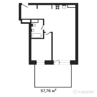 ЖК Наследие — 2-ком 57,8 м² (от 41 876 000 тг)