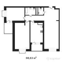 ЖК Наследие — 3-ком 98,6 м² (от 71 506 750 тг)