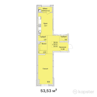 ЖК Arman City — 1-ком 53,5 м² (от 26 283 230 тг)