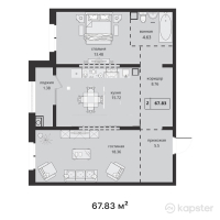 ЖК Arman City — 2-ком 67,8 м² (от 33 304 530 тг)