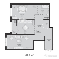 ЖК Arman City — 2-ком 82,1 м² (от 40 311 100 тг)