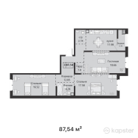 ЖК Arman City — 3-ком 87,5 м² (от 42 982 140 тг)